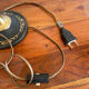 Lampe de bureau cuir et laiton