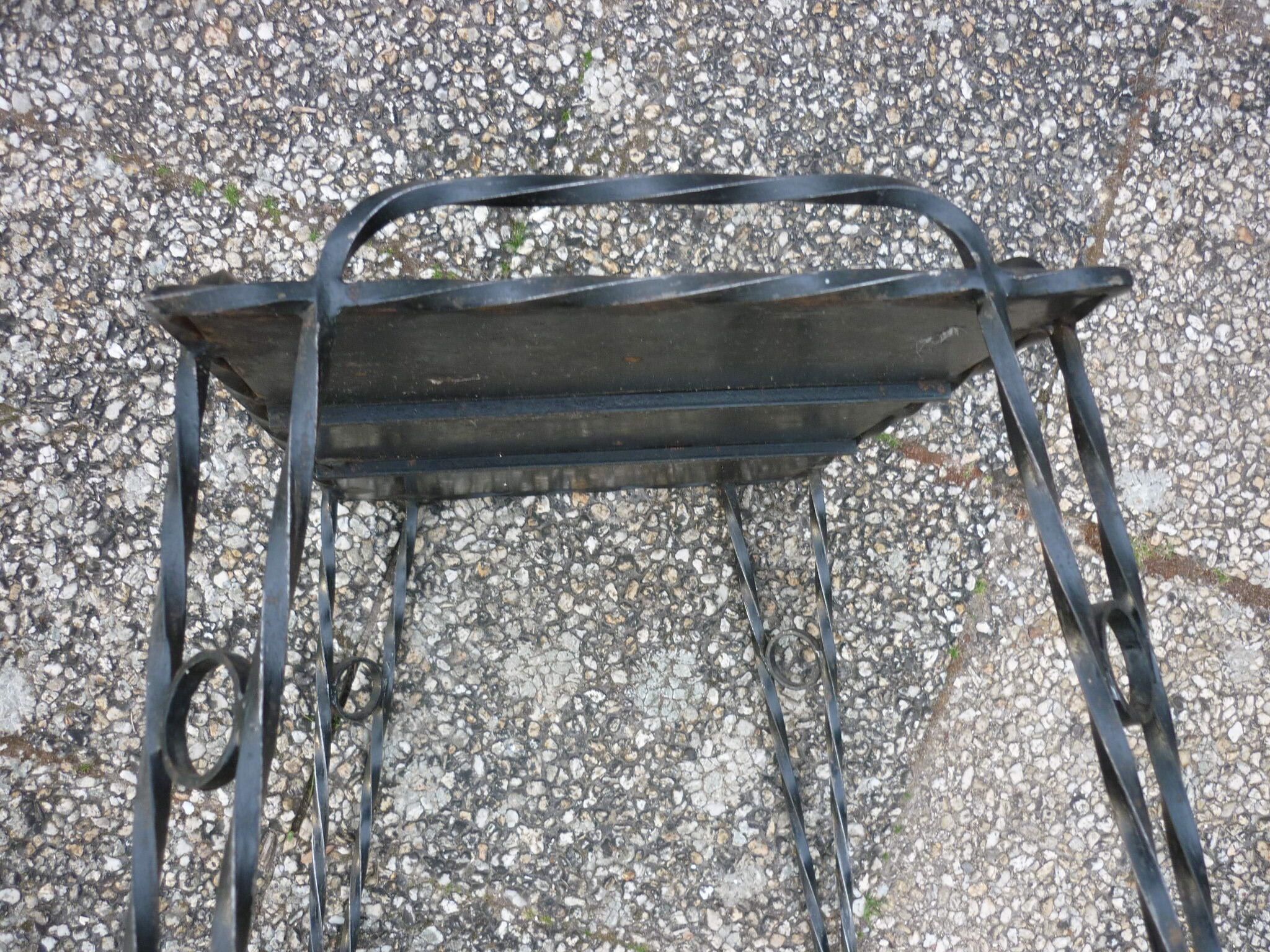 Vintage tiled wrought iron coffee table