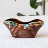 Old basket / tidy in enameled ceramic
