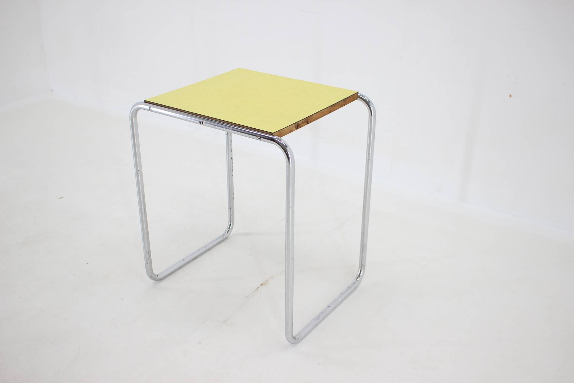 1960s tubular chrome plated side table, czechoslovakia