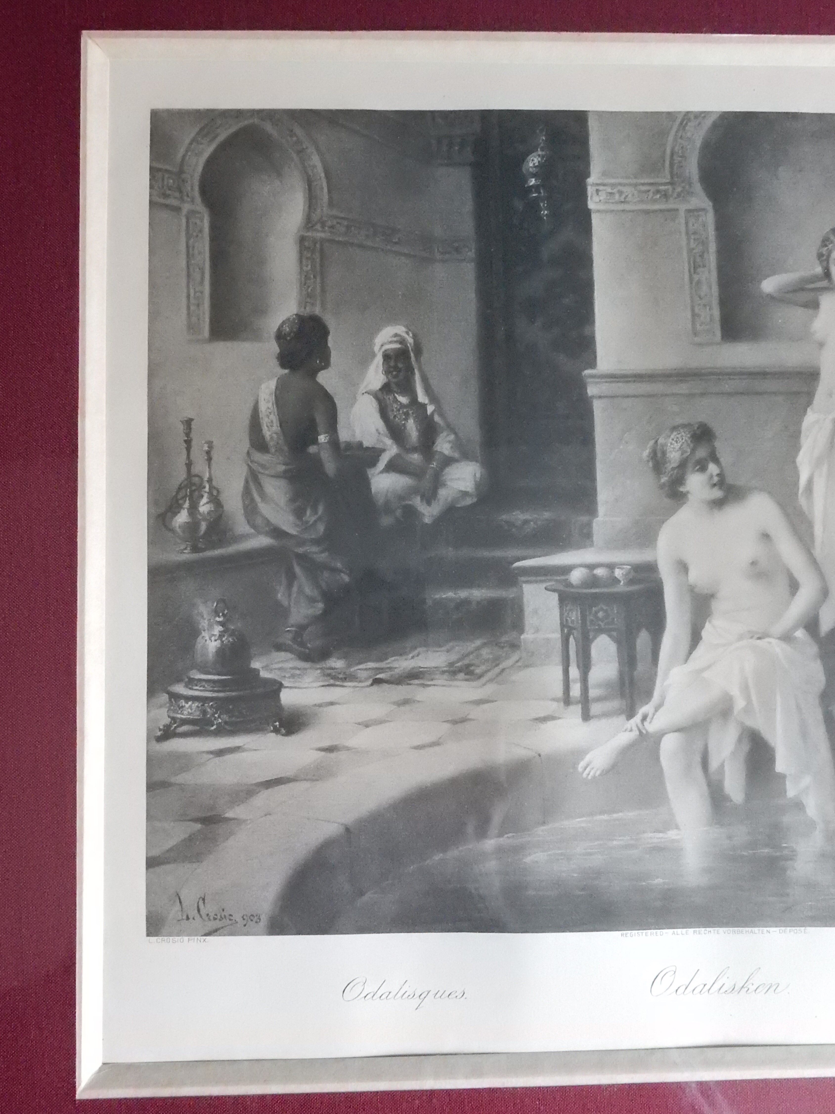 Odalisques engraving XIXth signed Luigi Crosio