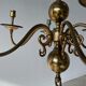 Small golden Dutch chandelier with 6 arms of light