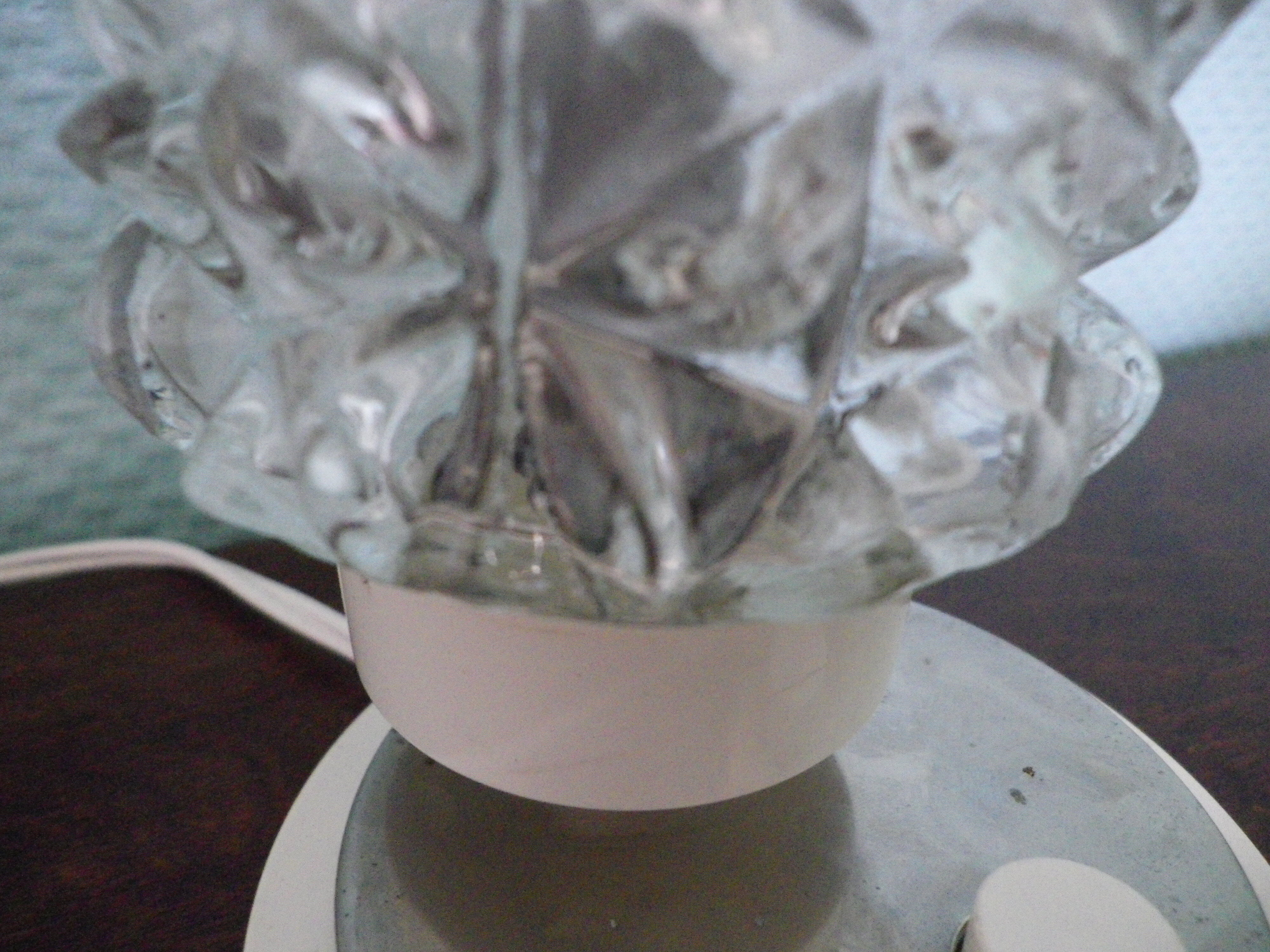 2 Vintage cathedral glass bedside lamps - 50s