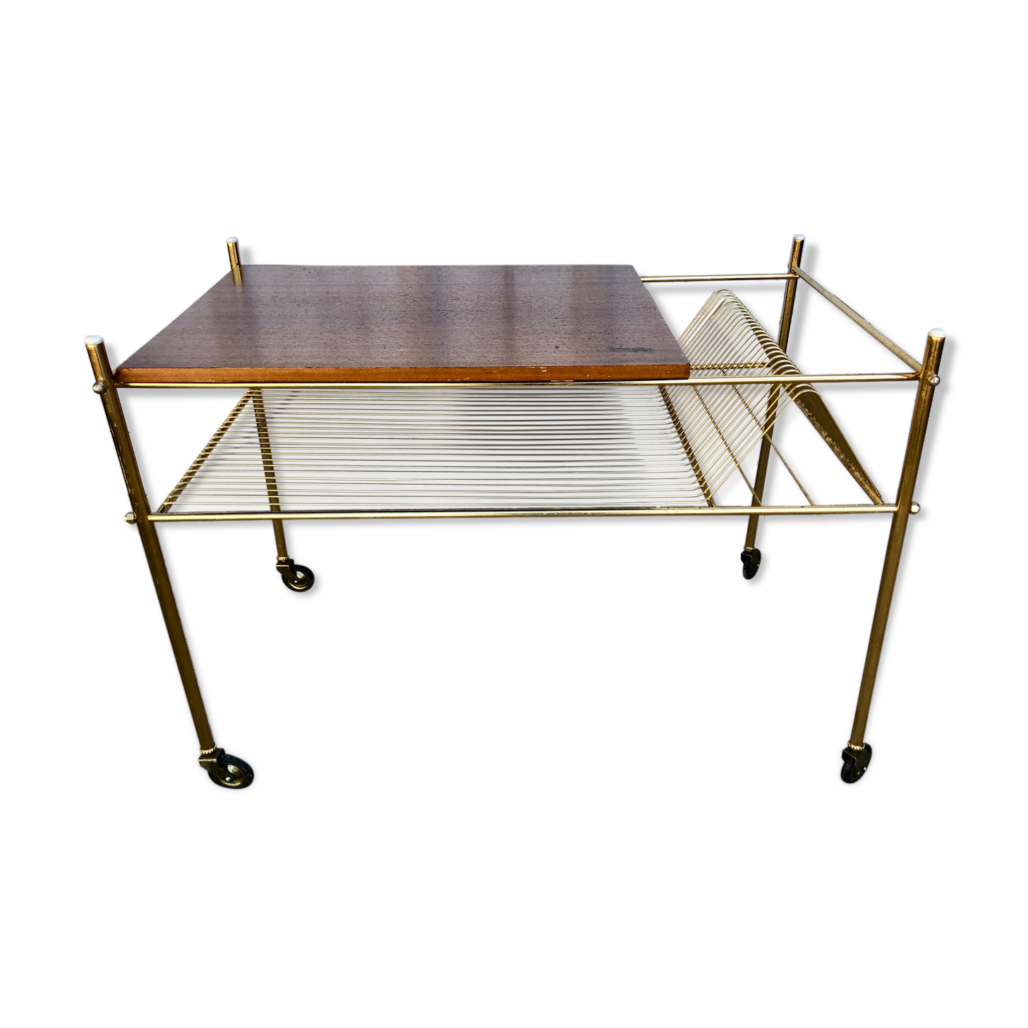 Vinyl rack service, brass magazine holders