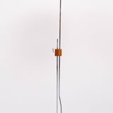 Mid Century Adjustable Chrome Walnut Floor Lamp by Hans Eichenberger 1950s