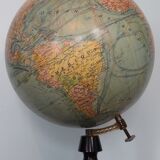Globe terrestre Forest fin XIXe début XXe piètement bois tourné