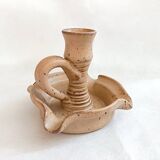 Large handmade Vallauris France ceramic ashtray candle holder