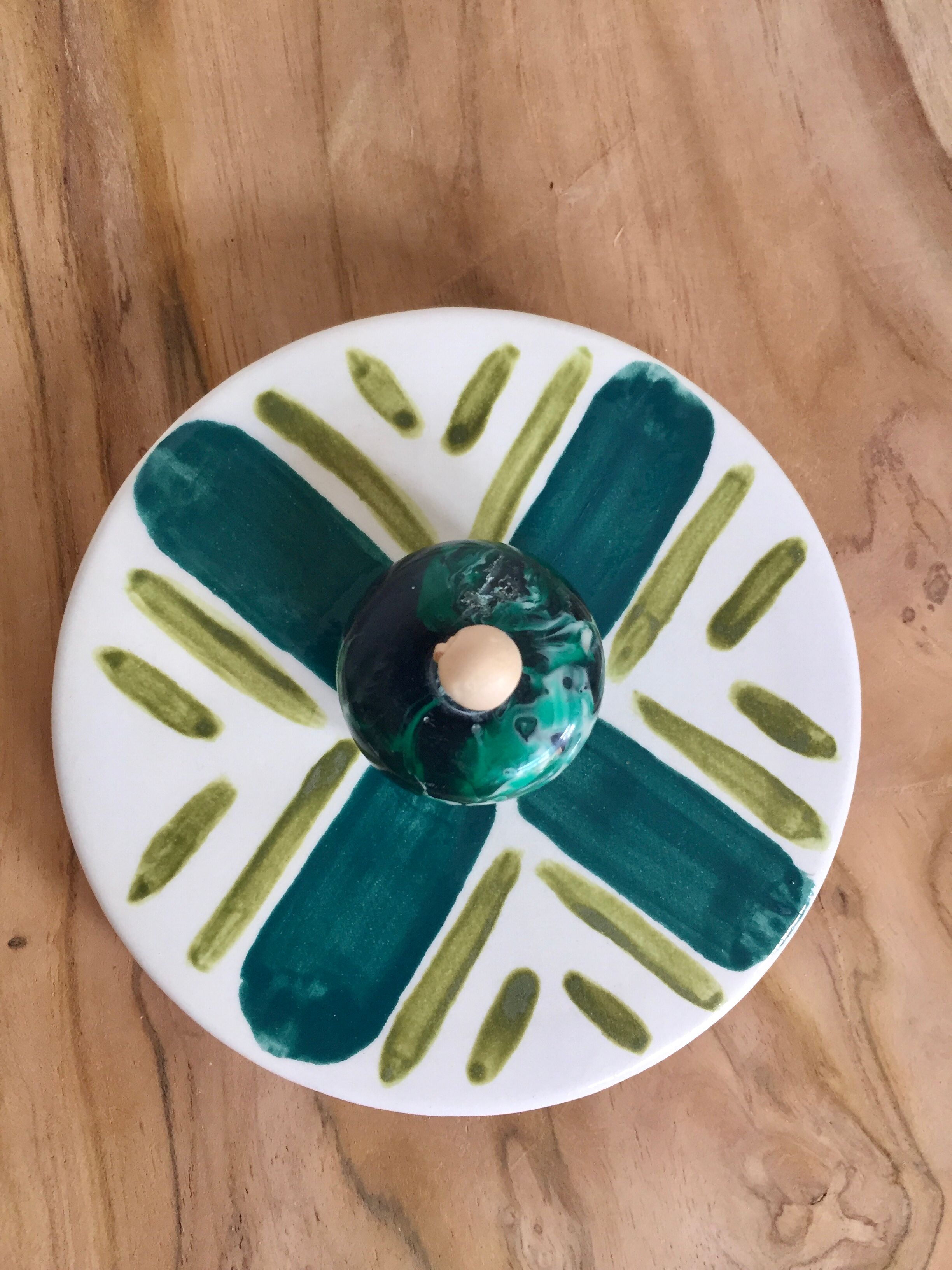 Hand-painted glazed ceramic box