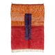 Berber mr4015 beni mrirt handwoven rug from morocco, geometric - red / orange