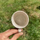 Duo of old beige Veillard Bordeaux coffee cups