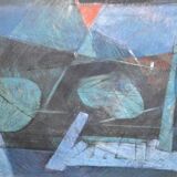 André BRECHET (1921-1993) "Abstract composition" Charcoal and grease pencil signed lower right.