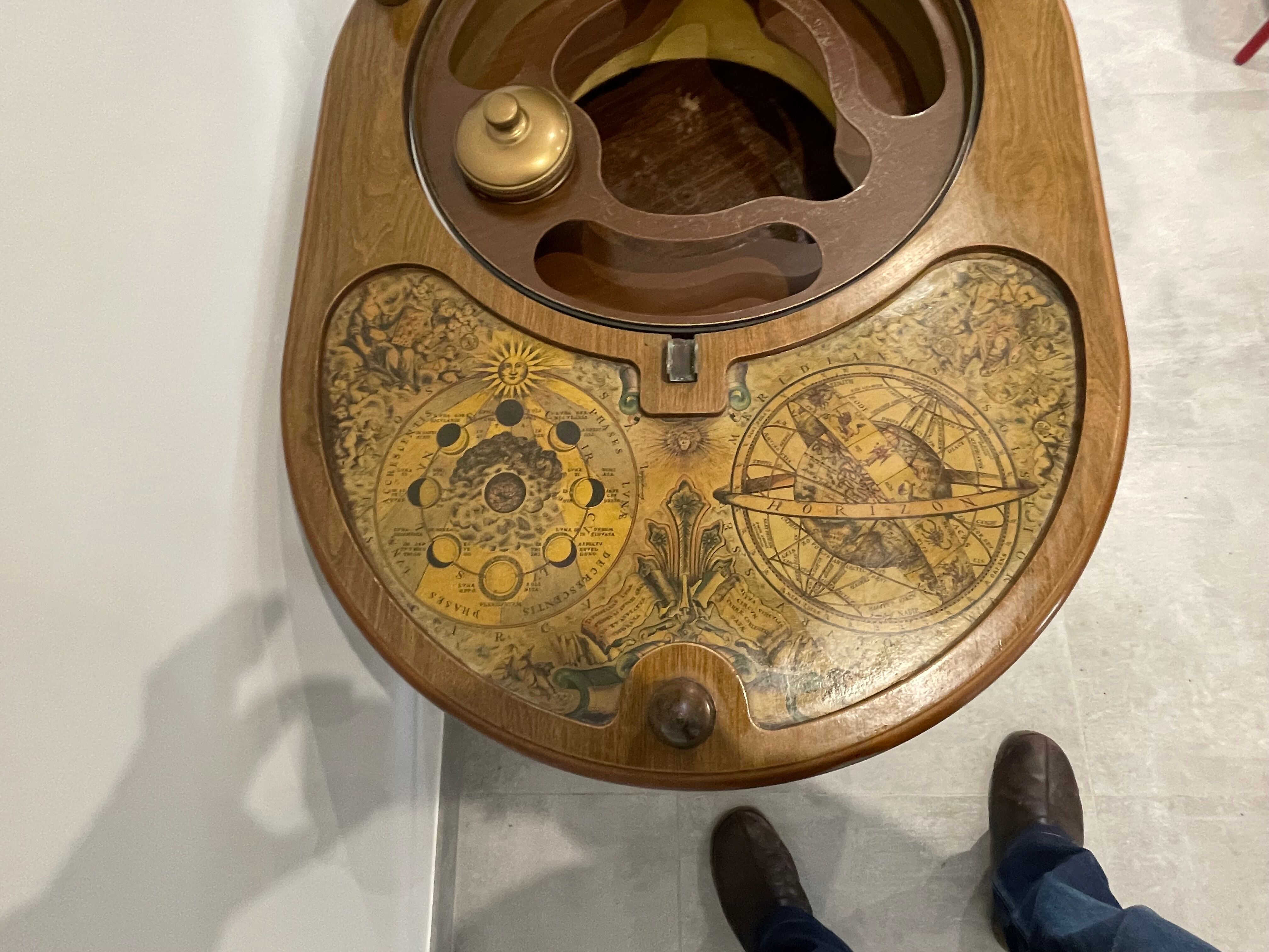 Vintage world map bar, globe