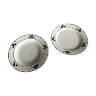 Duo assiettes plate et creuse Terre de fer