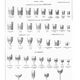Baccarat set of 6 champagne glasses Nancy in cut crystal organ pipe design 11.5 cm