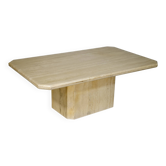 Stone design coffee table made of travertine Italy, 70s 80s