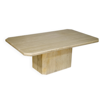 Stone design coffee table made of travertine Italy, 70s 80s