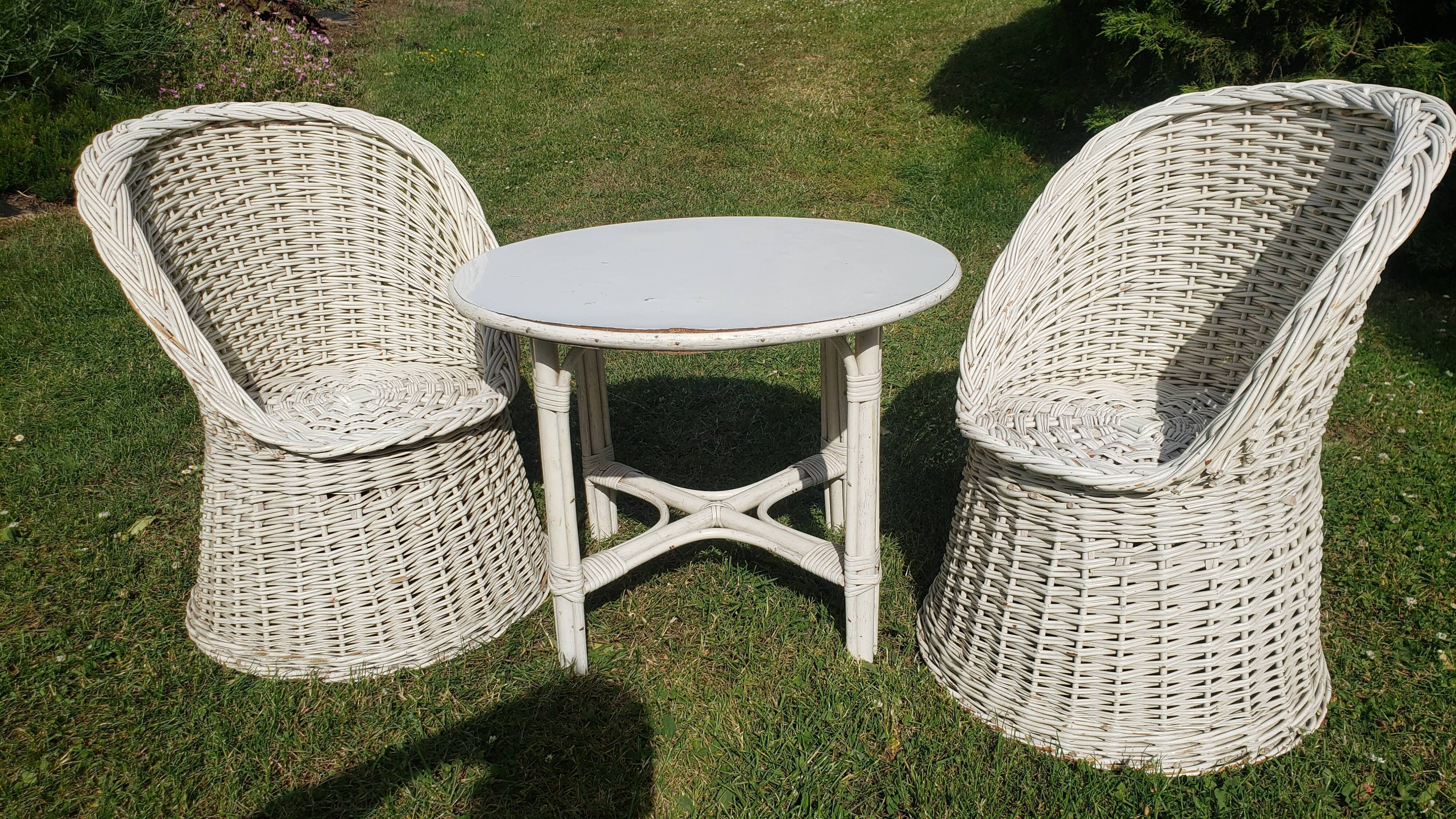 Vintage rattan children's lounge