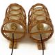 Mid-Century Rattan Wall Sconces — Louis Sognot Style