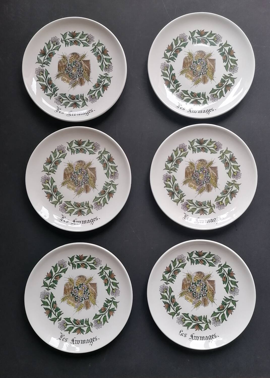 6 Gien cheese plates