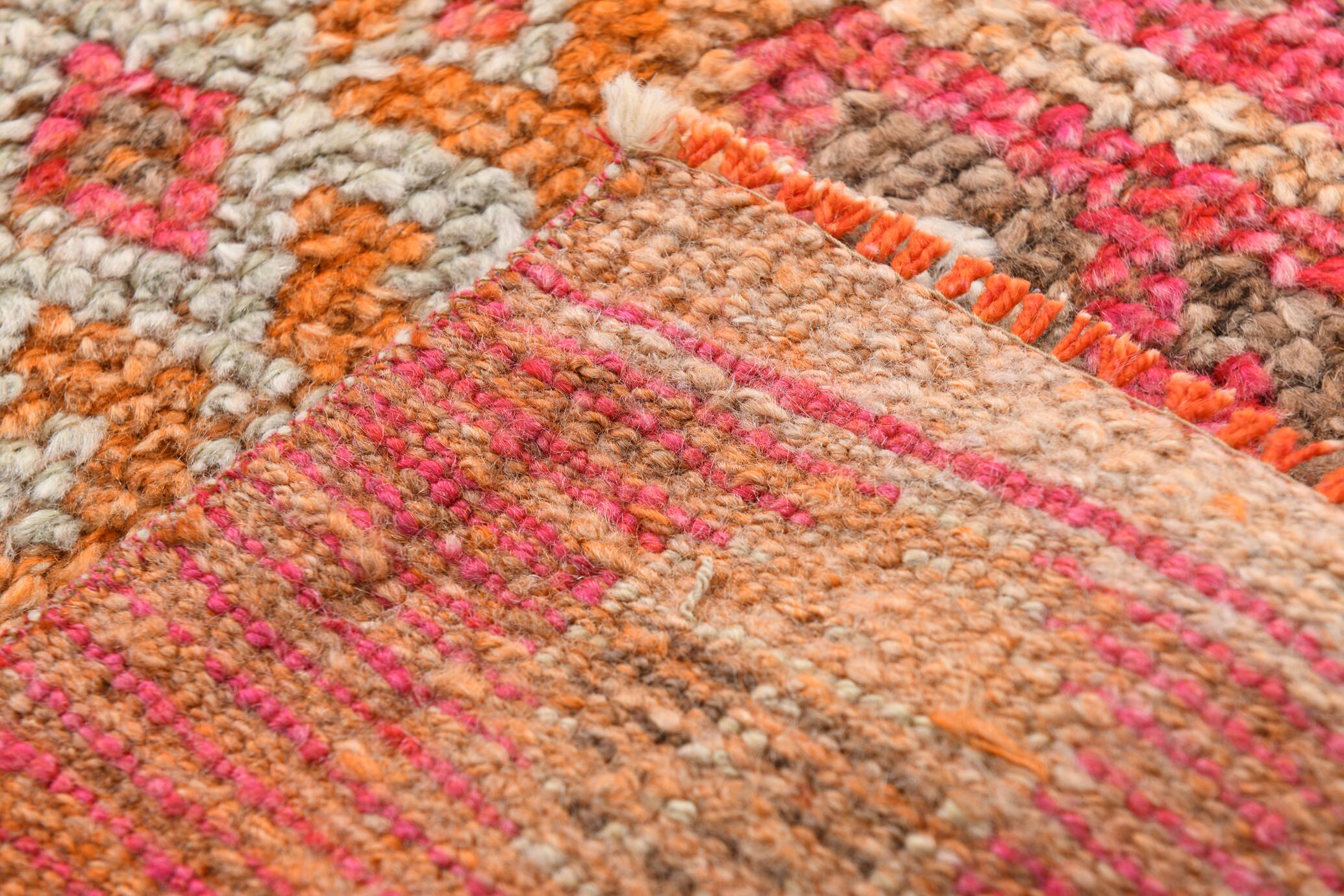 Red & Brown Geometric Vintage Runner Rug, 93x290Cm