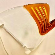 The Murina pair of bicolour Murano glass wall lights, Italy 1980.