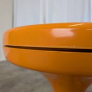 Orange Vintage Mushroom Stool “Jurček” by Meblo, 1960s – Space Age Retro