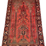 Vintage Red Wool Persian Area Rug- 110x170cm