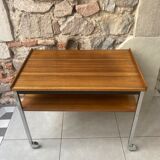 Desserte table basse à roulettes 2 niveaux