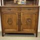 Two-piece Art Deco oak kitchen buffet from the 1930s