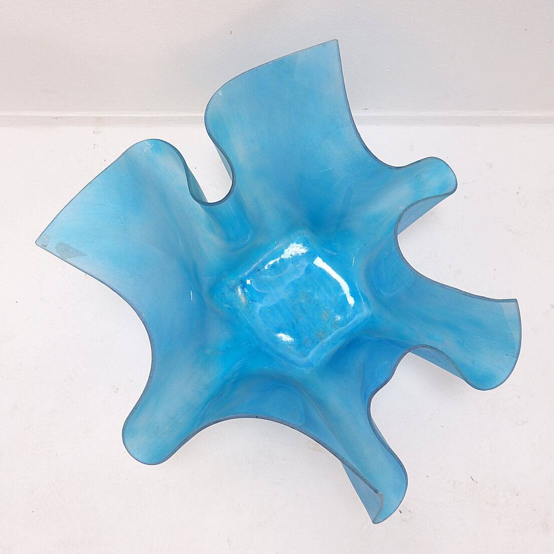 Vintage Large Glass "handkerchief" Planter