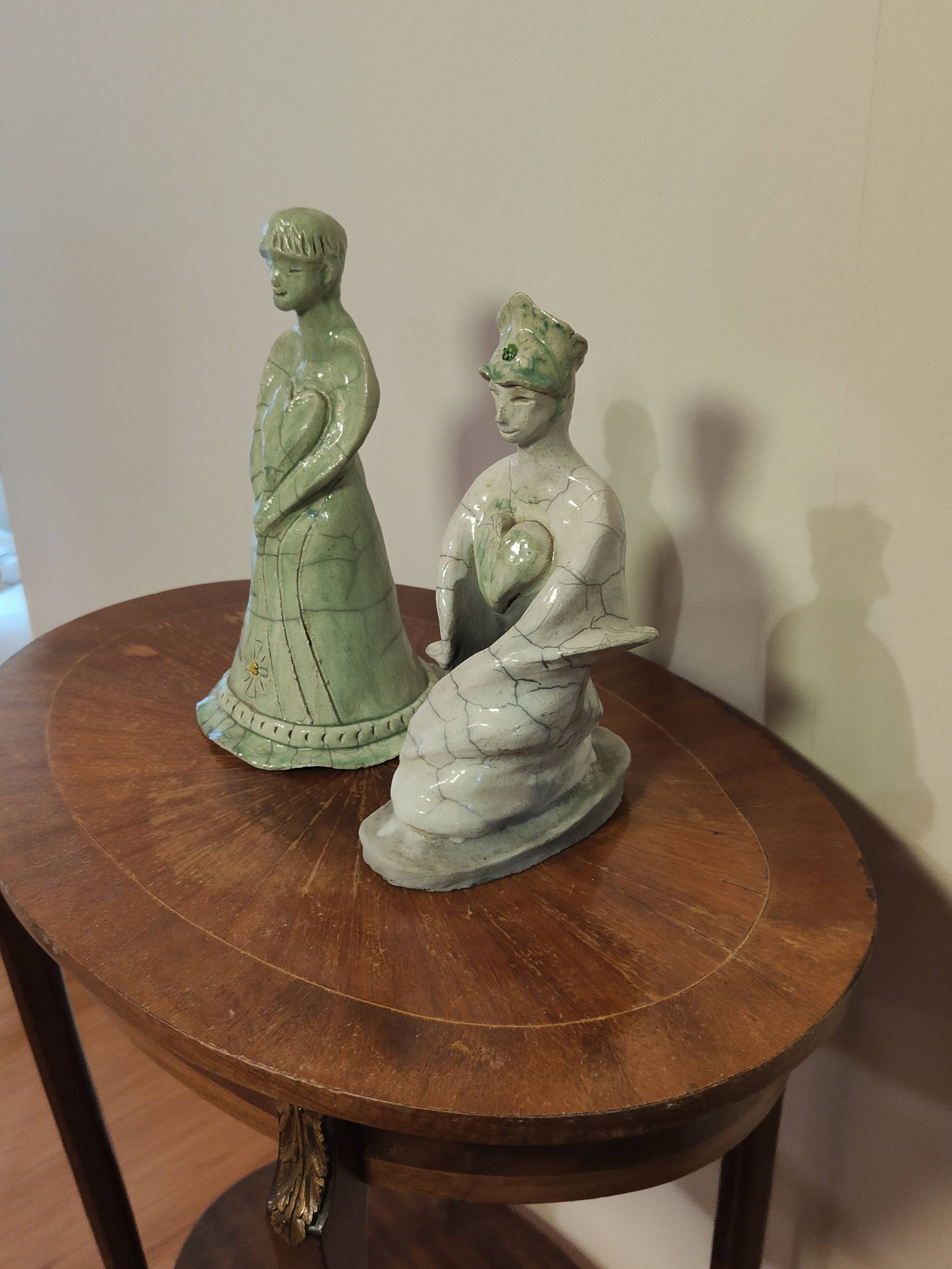 Glazed stoneware sculpture "The Guardians of Hearts"