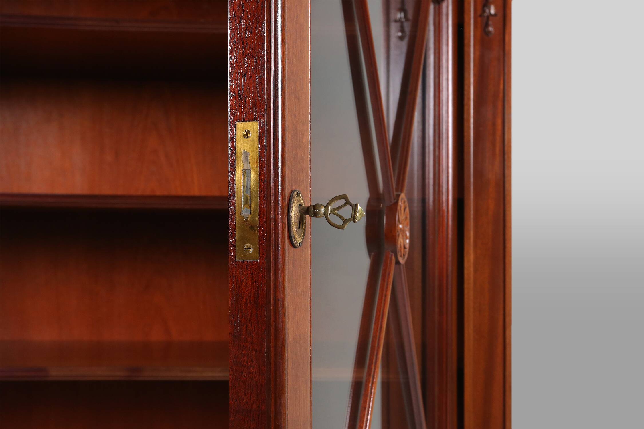 Exquisite Empire Style library cabinet with glass doors, Belgium, 1950s