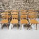 Lot of 8 country bistro chairs from the 1970s