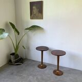 Pair of art deco oak side tables