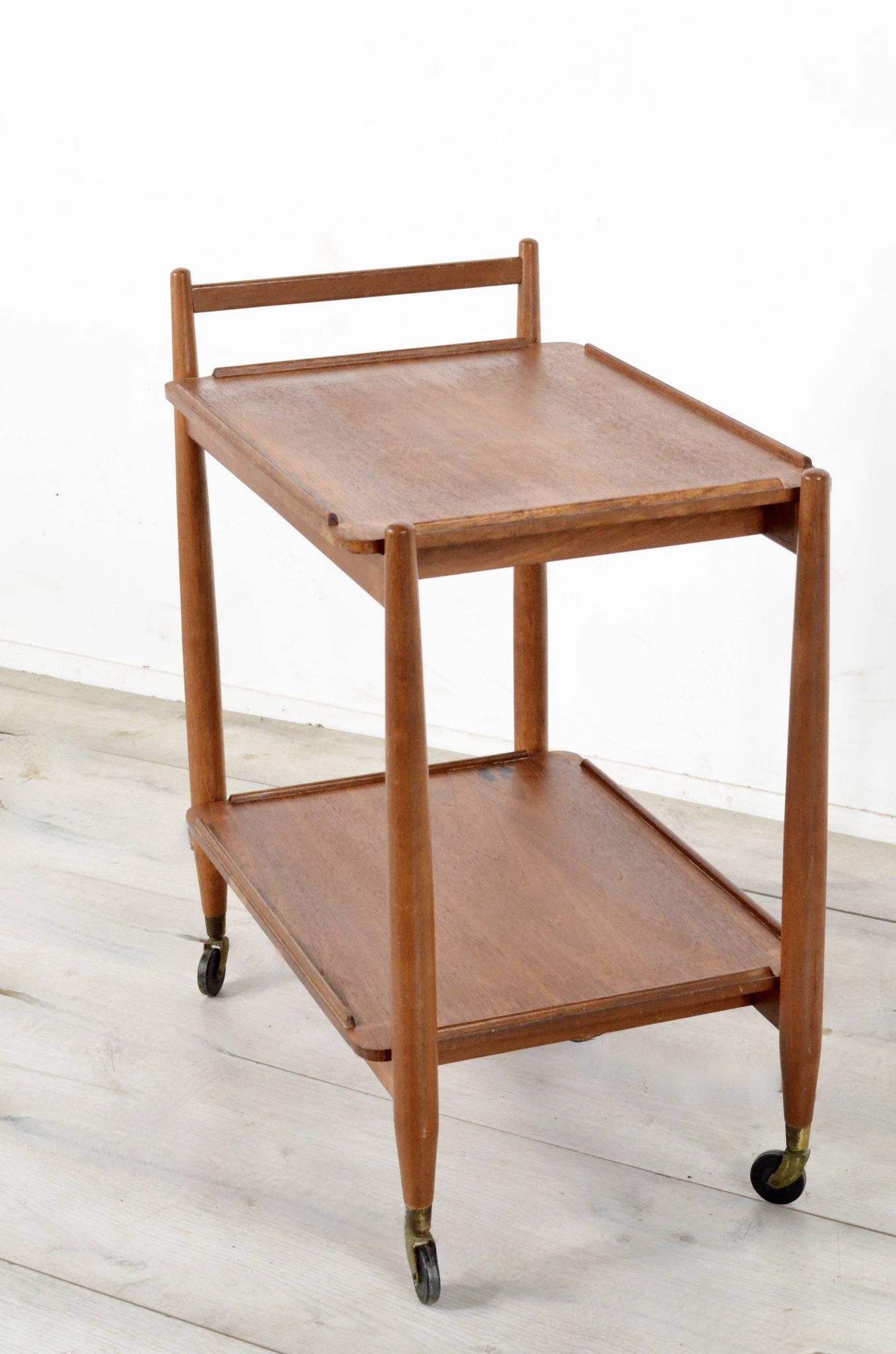 Midcentury White & Newton Teak Cocktail Drinks Trolley / Hostess.