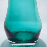 Vase en verre bleu vert Riihimäen Lasi Oy
