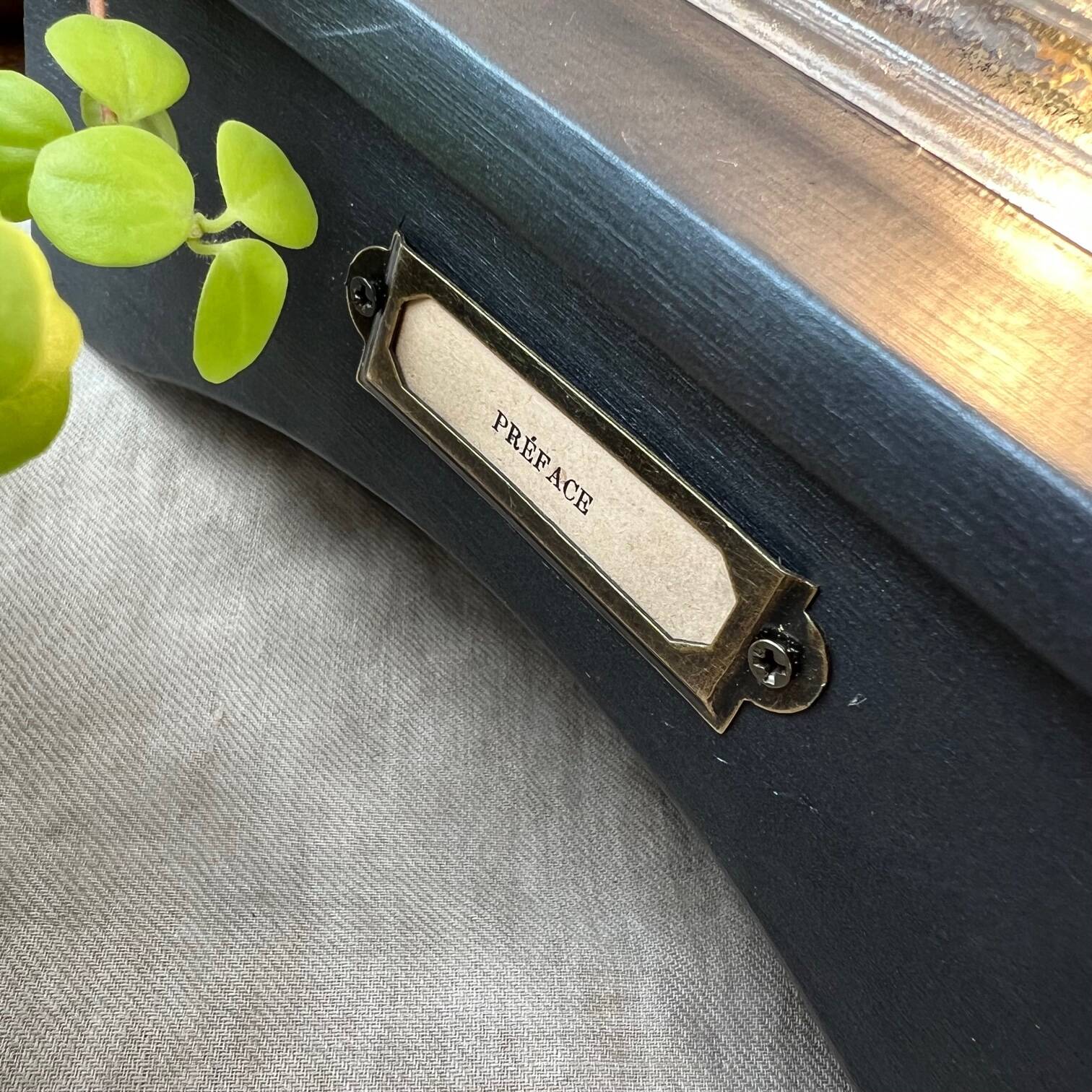 Lampe verre & bois “Préface”