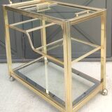 Rolling bar service in gold metal design 1970