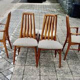 Set of 4 chairs and a pair of vintage eva armchairs by nils koefoed