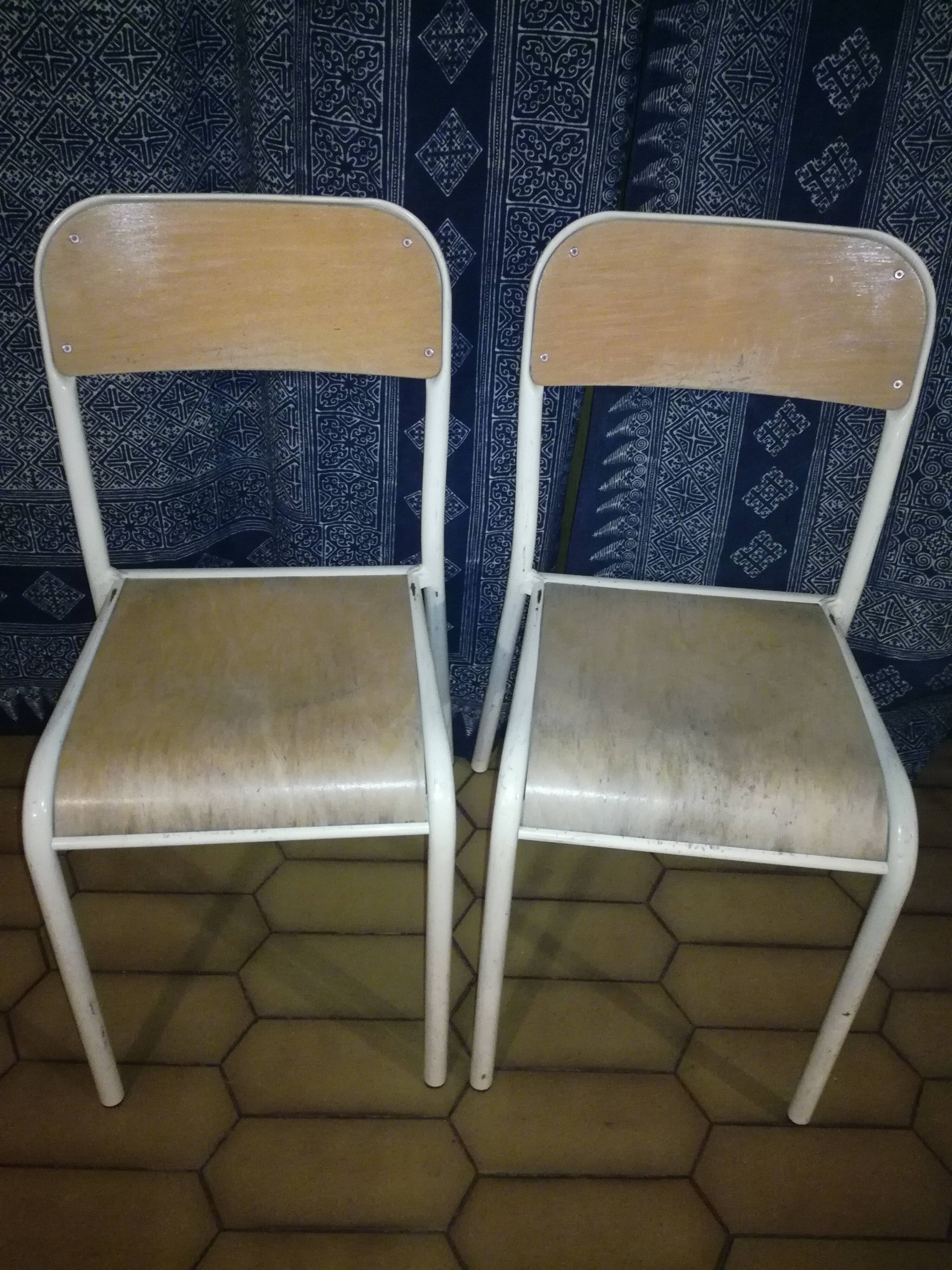 Pair of school chairs