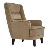 1970s, Danish highback armchair, original condition, furniture velour.
