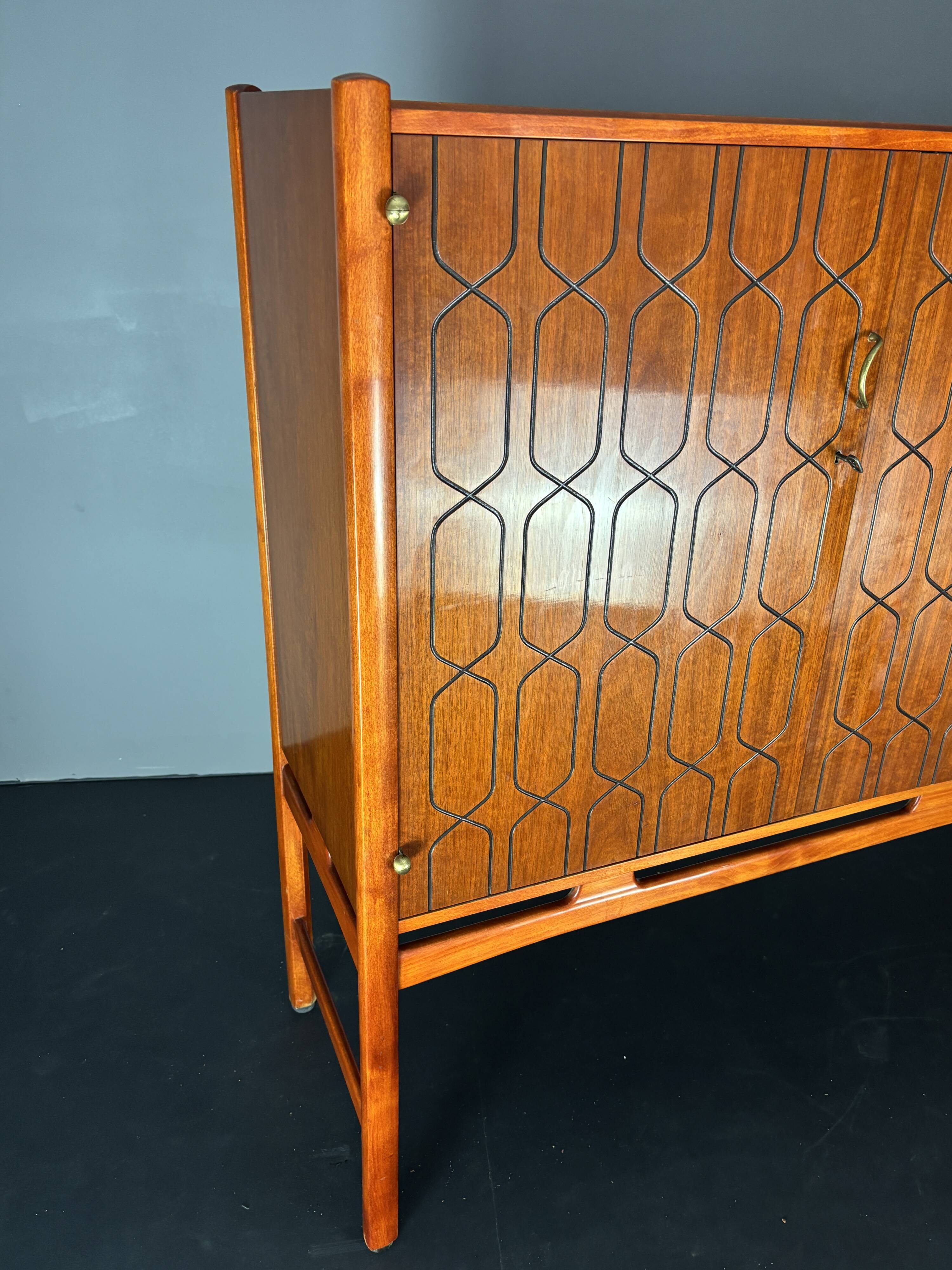 Midcentury Swedish Scandinavian sideboard cabinet by David Rosen model Napo