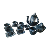 Vintage blue coffee service vallauris design 60s