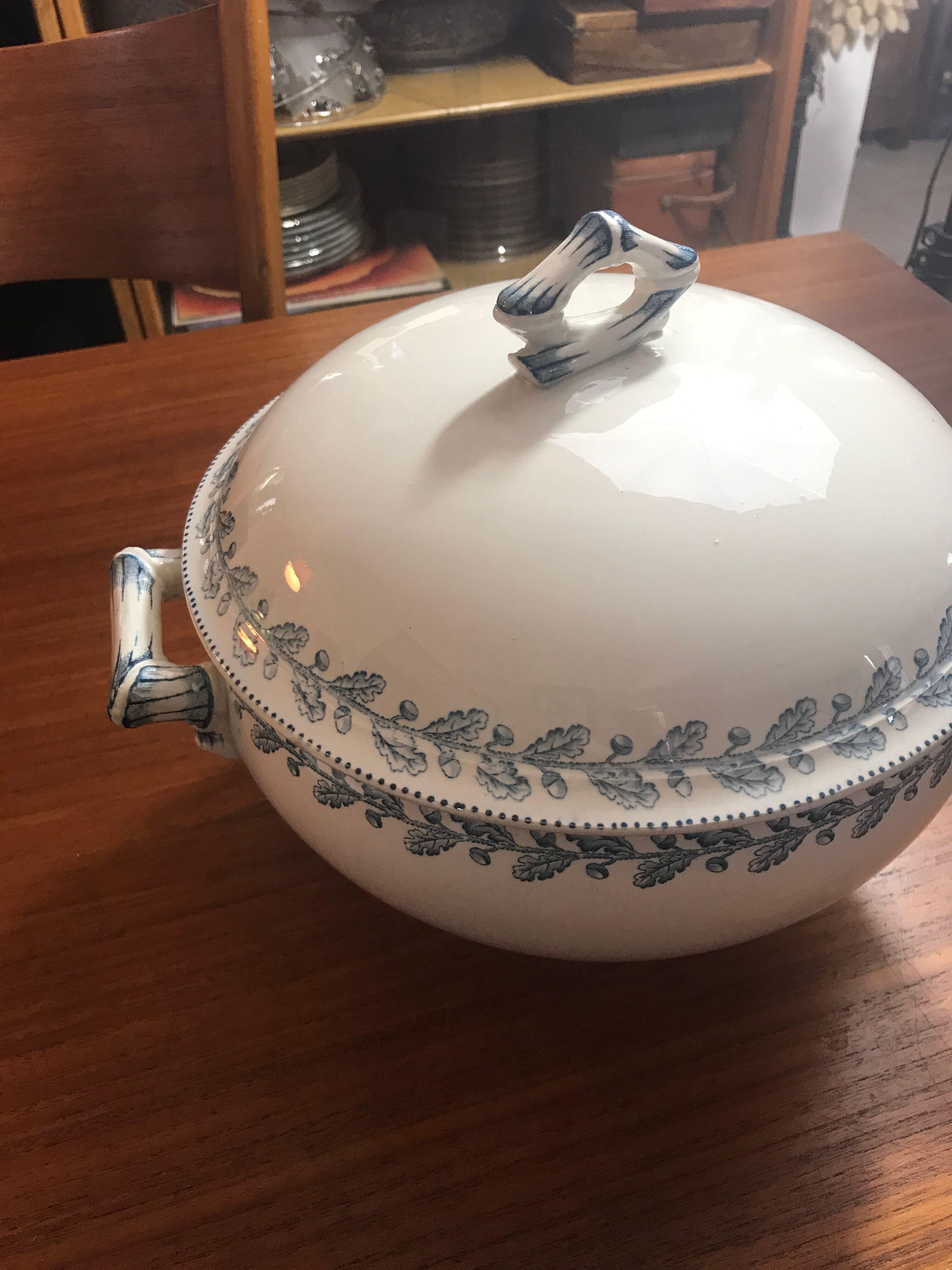 Soupière in Fer Land Sarreguemines early 20th century