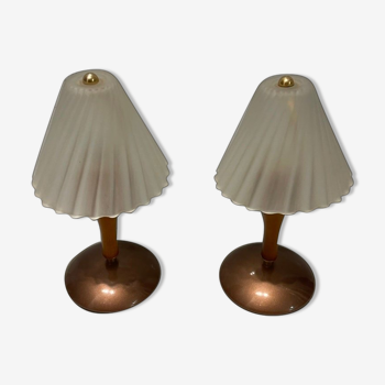 Italian murano glass table lamps, set of 2