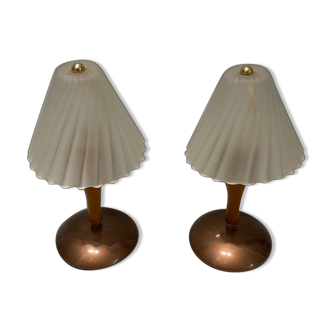 Italian murano glass table lamps, set of 2