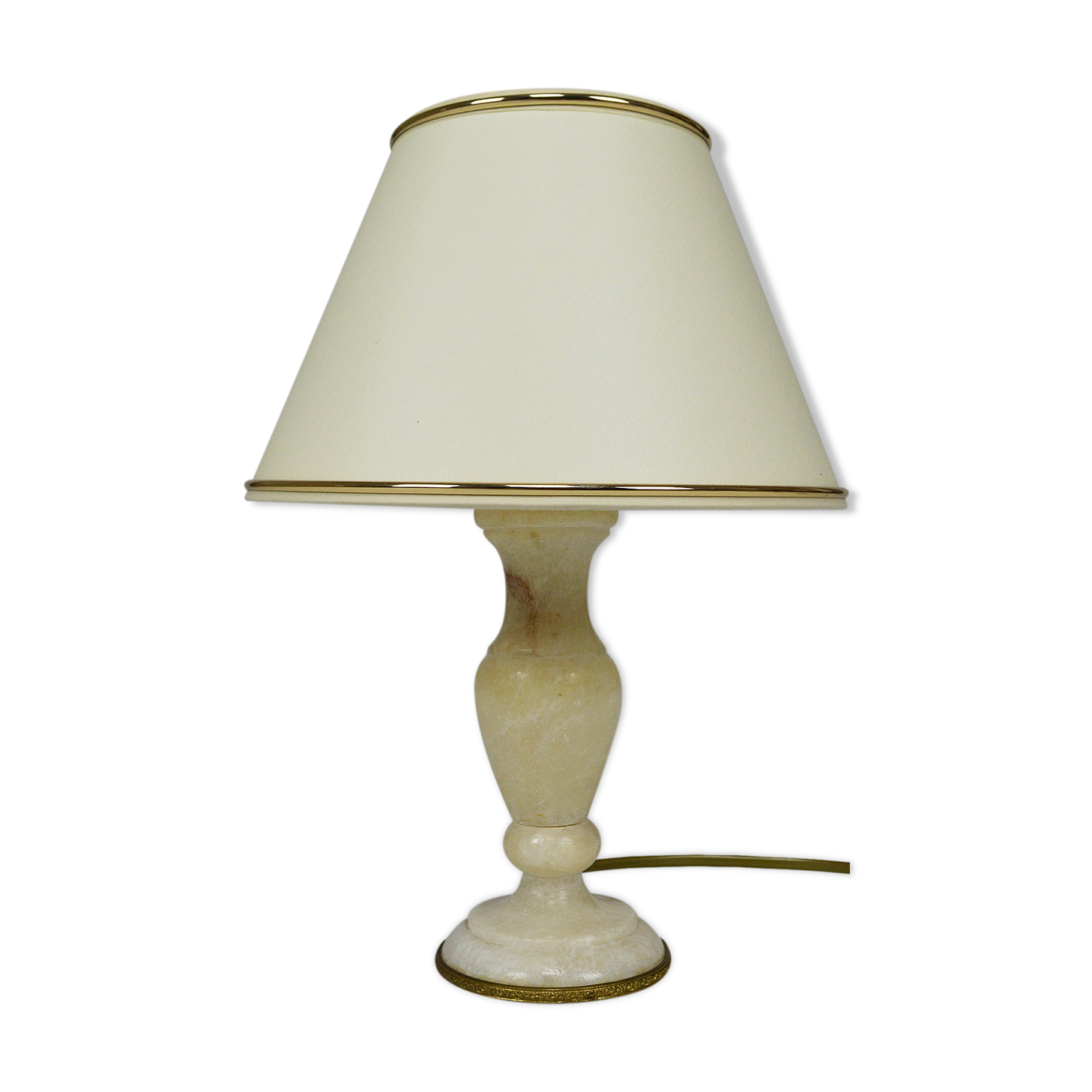 Lampe italienne en marbre blanc, vers 1920