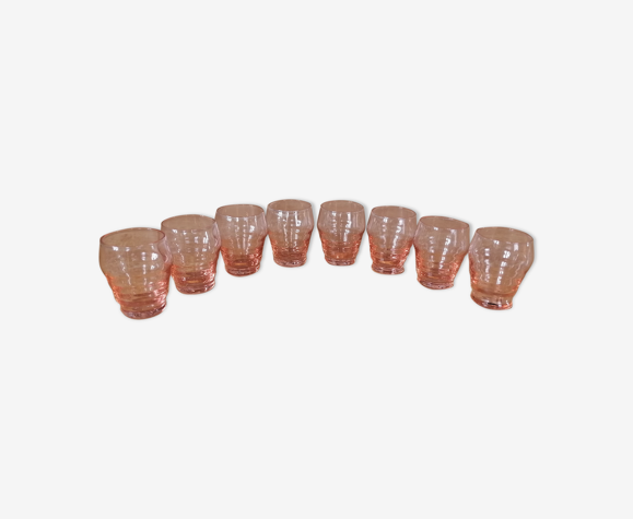 Lot de 8 verres à liqueurs Rosaline vintage