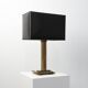 Brass table lamp with black rectangular shade by Deknudt, Belgium, 1970s