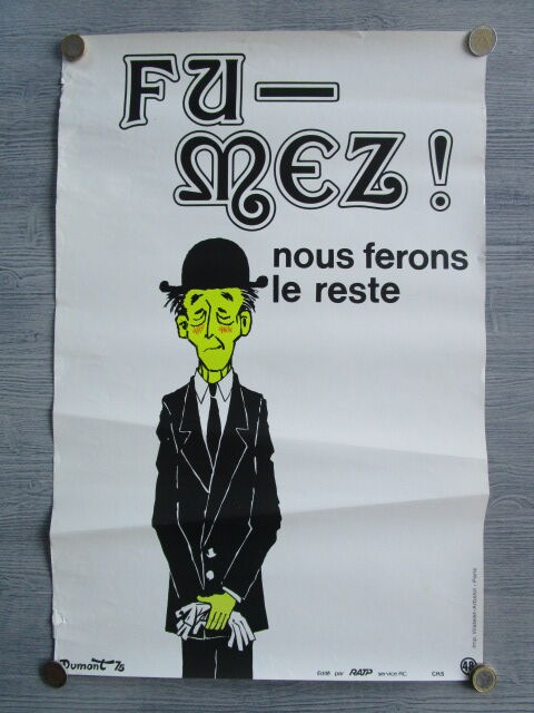 1975 poster ratp old dumont-against smoking-60x40